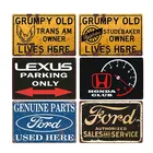 Винтажный парковочный металлический знак олова ржавый автомобильный постер Ретро гаражная доска декоративная тарелка на стену домашний декор 20x30cm