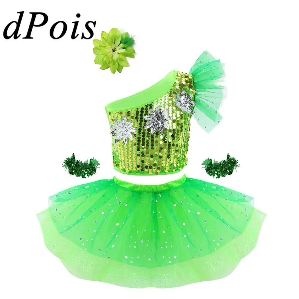 Детский костюм для девочек блестящий Джаз танец хип хоп с блестками современных