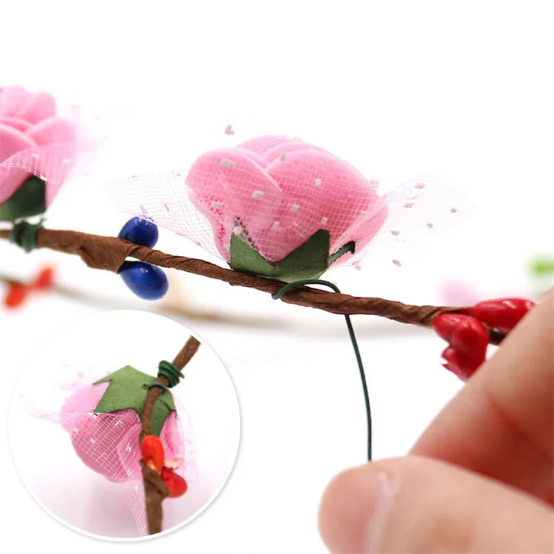 2 шт. розовый и фиолетовый DIY гирлянда головной убор детский сад принцесса цветок