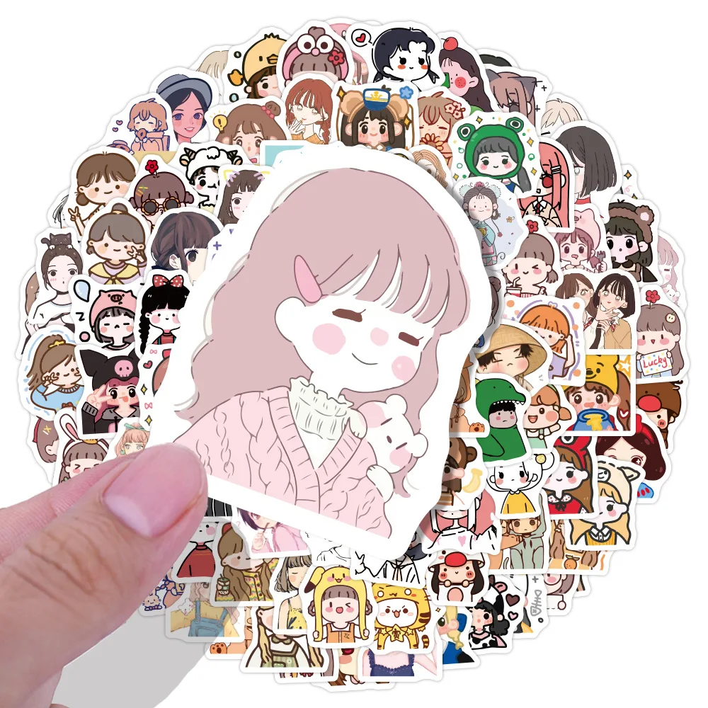 

10/60pcs Lovely Girl Stickers Cute Anime Cartoon Girl Graffiti Sticker Skateboard Helmet Hand Account Decoration Kids Girl Toys