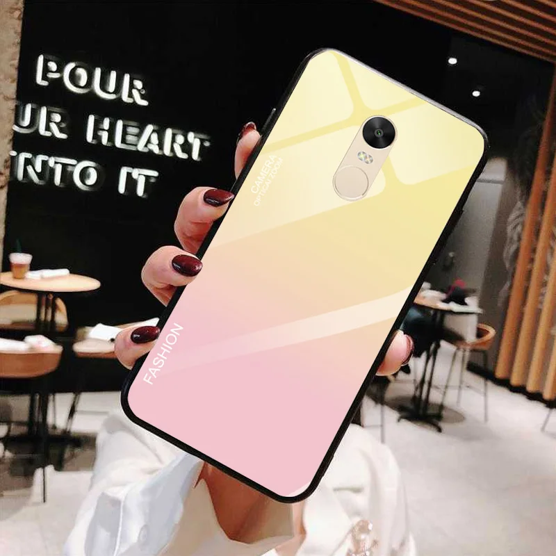 Градиентный телефонный чехол для Redmi Note 4x закаленное Стекло чехол для Xiaomi Redmi Note 4 глобальная версия защищают заднюю крышку Чехлы-бамперы - Цвет: GLSZZZ106