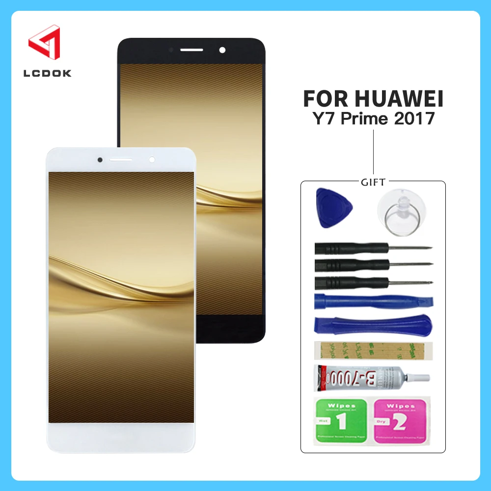 100% тестовый ЖК дисплей для Huawei Y7 2017 Prime Nova Lite + с дигитайзером сенсорного экрана в