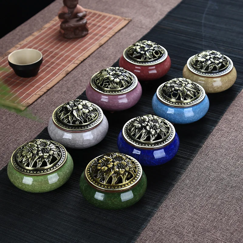 

Ceramic Incense Burners Portable Porcelain Censer Buddhism Incense Holder Home Decoration Teahouse Yoga Studio Gift