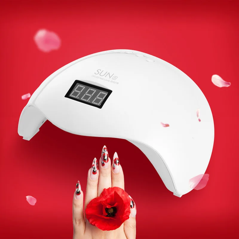 УФ светодиодный лампа SUN5 для сушки ногтей 48 Вт с ЖК дисплеем и