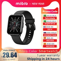 mibro color smart watch 5atm waterproof heart rate tracker 270mah battery smartwatch ios android sport smartwatch blood oxygen