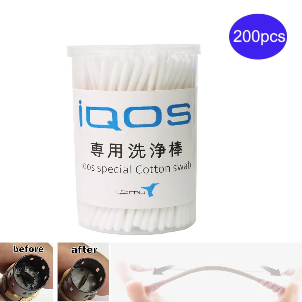 200 шт. Чистящая палочка для Iqos 2 4 Plus электронная сигарета нагревание Vape ватные