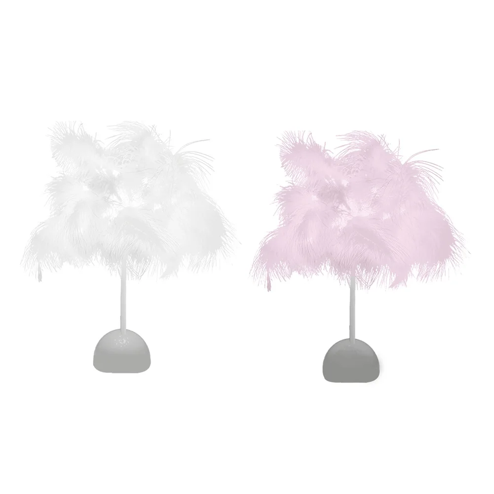 

Nordic Feather Table Light Night Light Fairy Desktop Lamp USB for Home Living Room Bedroom Party Wedding Romantic Decoration