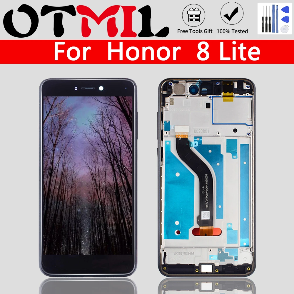 ЖК дисплей для Huawei Honor 8 Lite PRA AL00 AL00X TL10 сенсорный экран дигитайзер сборки рамка