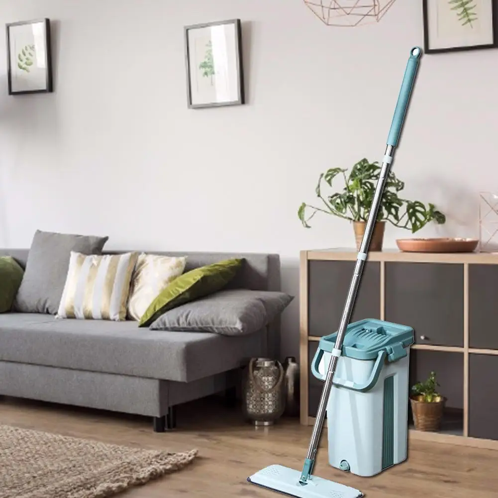 Швабра для сухой и влажной уборки набор с ведром мытья пола без рук|Швабры| |