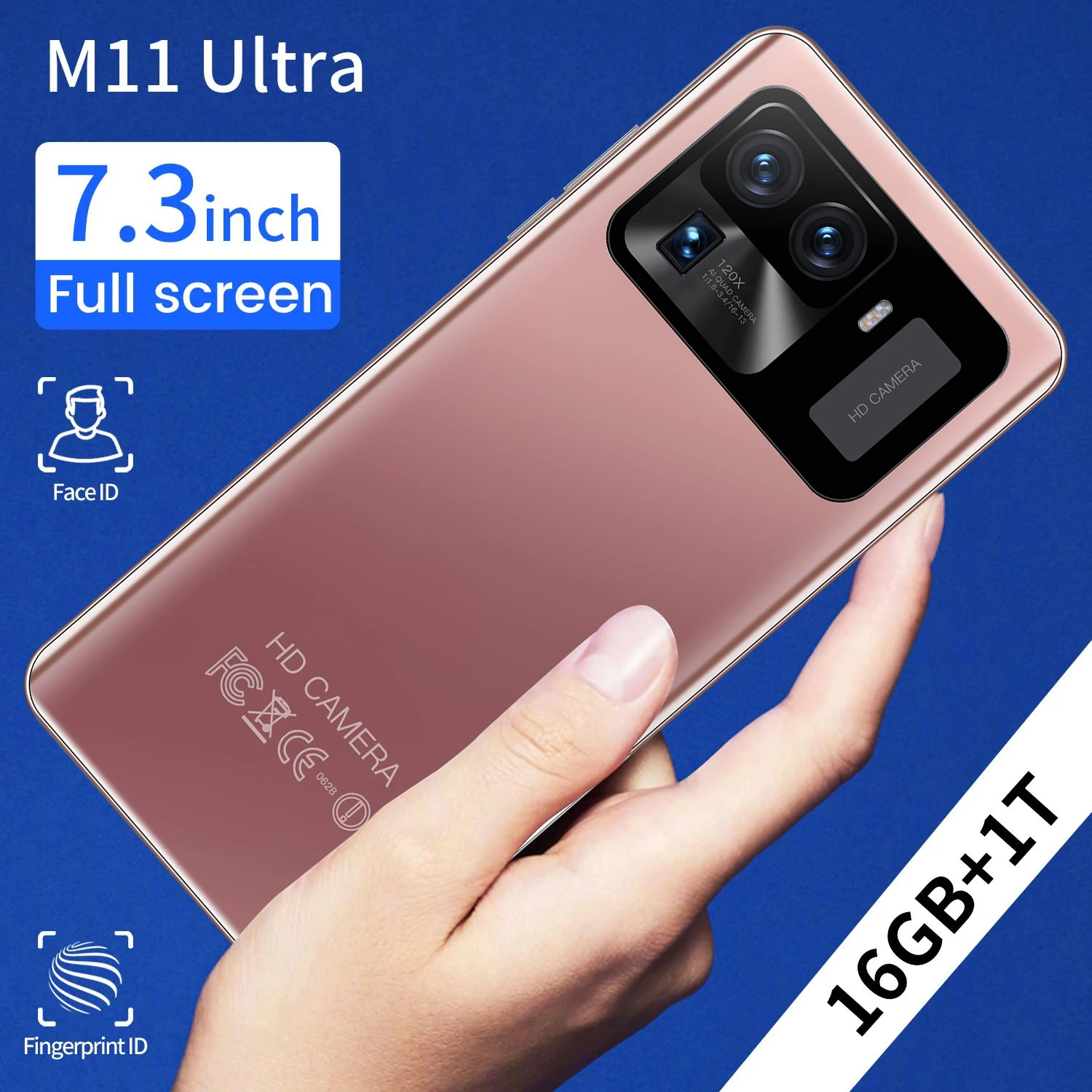 Tel&eacute;fono Inteligente M11 Ultra versi&oacute;n Global, Smartphone de 7,3 pulgadas, 5G, 16GB + 1TB, 6800mAh, 64MP, desbloqueado, Android-0