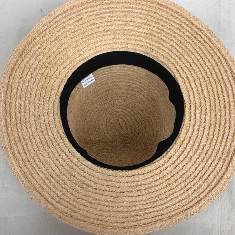 

New Summer hats for women Retro flat drooping hat brim hand-made raffia straw hat ladies outdoor sun protection beach straw hat