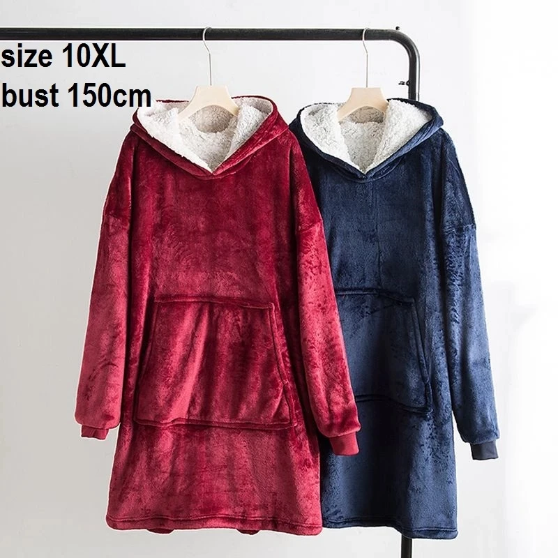 

Большие размеры 10XL зимние женские теплые толстовки с капюшоном Одеяла флисовые одеяла верхняя одежда утепленная женская домашняя одежда ф...