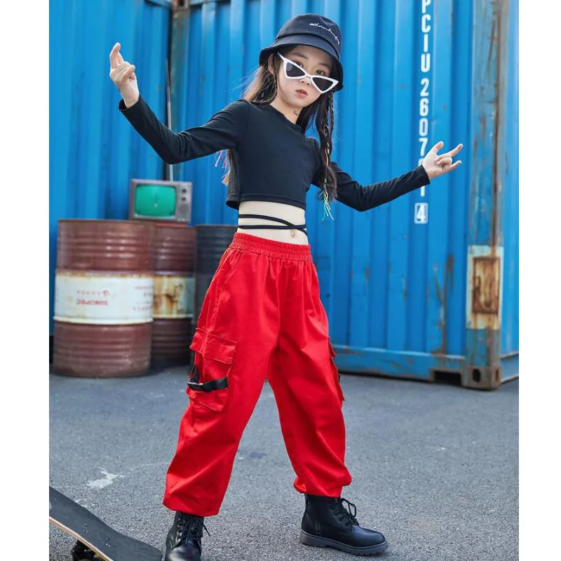 Детская модная одежда в стиле хип-хоп черная толстовка короткий топ Укороченная