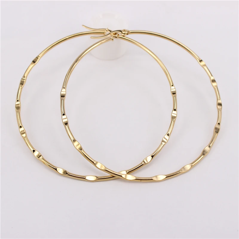 Массивные серьги 50 мм 65 мм 75 мм, ювелирные изделия для Бальных рок, 7 г-12 г на пару, из нержавеющей стали, реальные изображения, дисплей SL249