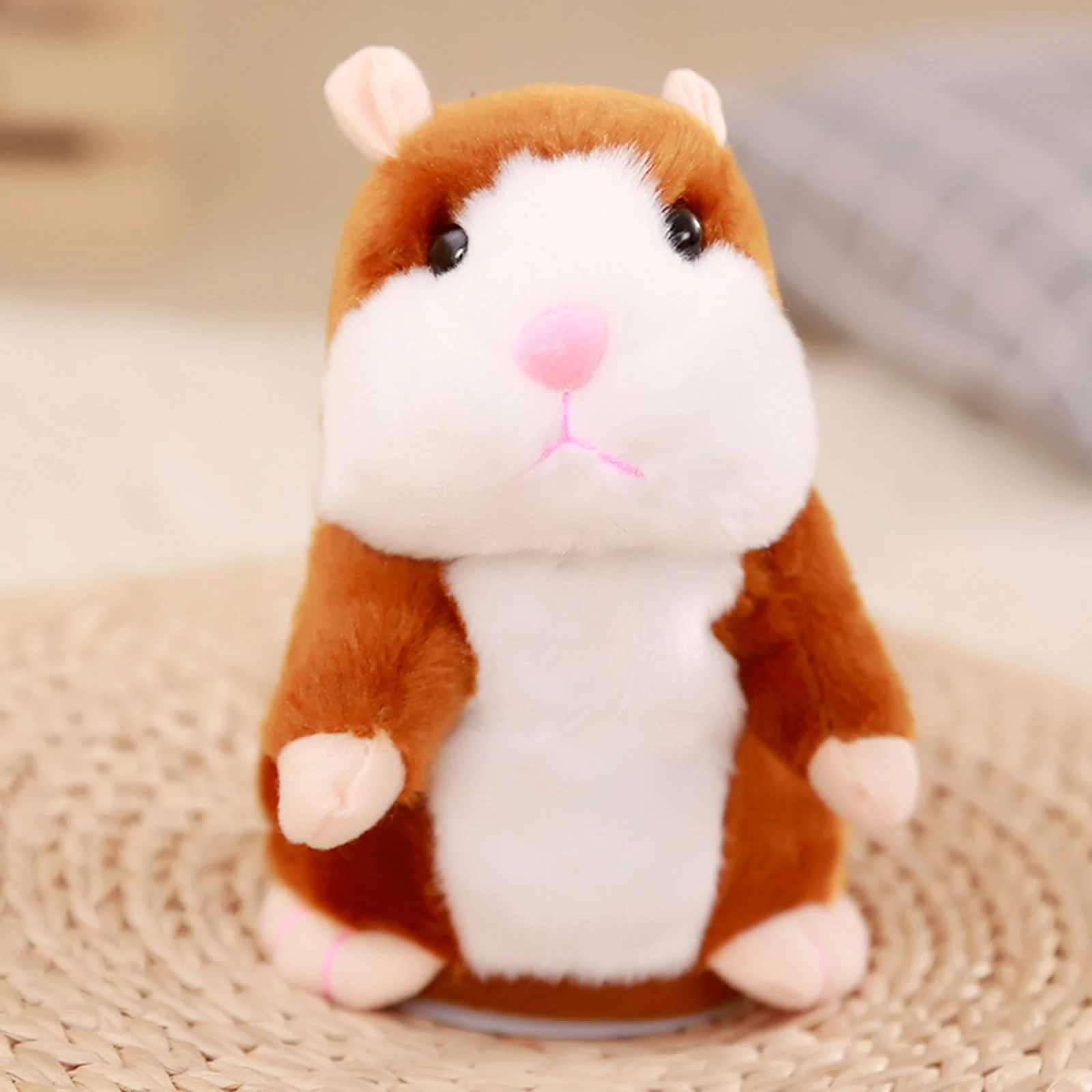 

Talking Hamster Mouse Plush Interactive Toy Repeat What You Say Mimicry Pet Talking Record for Early Learning