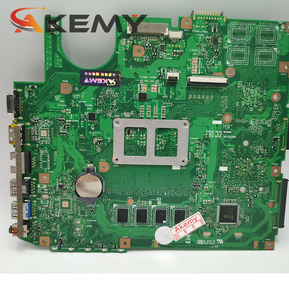 

Akemy For ASUS X45C Laotop Mainboard X45C X45VD X45V X45 Motherboard with i3 cpu + 2GB RAM