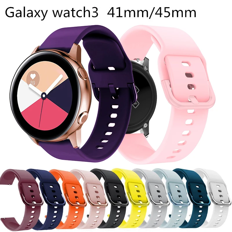 

Silicone Watch Strap for Samsung Galaxy Watch 3 41mm 45mm Bracelet Smart Sport Strap For Galaxy watch 42mm Active 2 Watch Bands