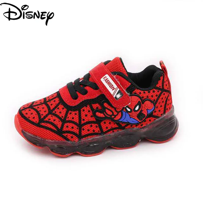 

Marvel's Spider-Man colorful cartoon LED mesh breathable sports running shoes light-up shoes for boys and girls