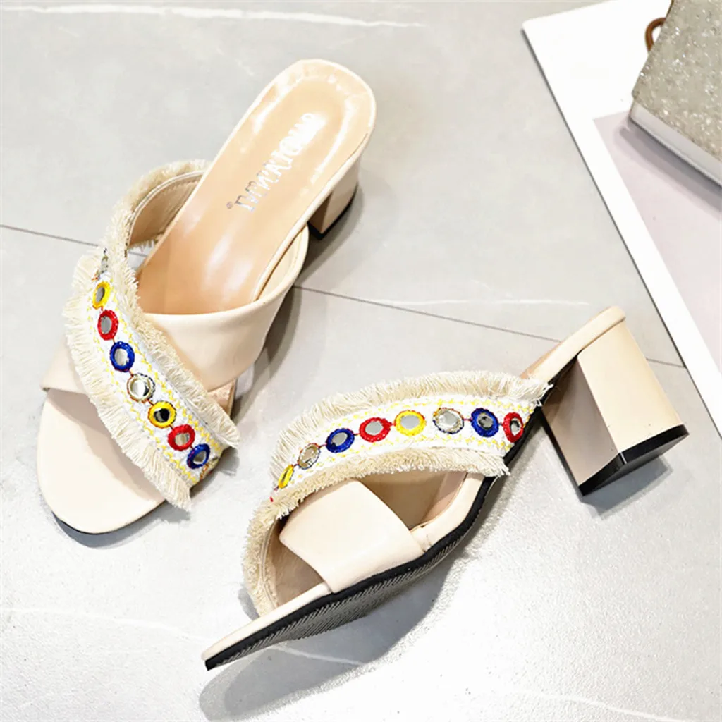 Модные женские сандалии с кристаллами повседневная обувь открытым носком для
