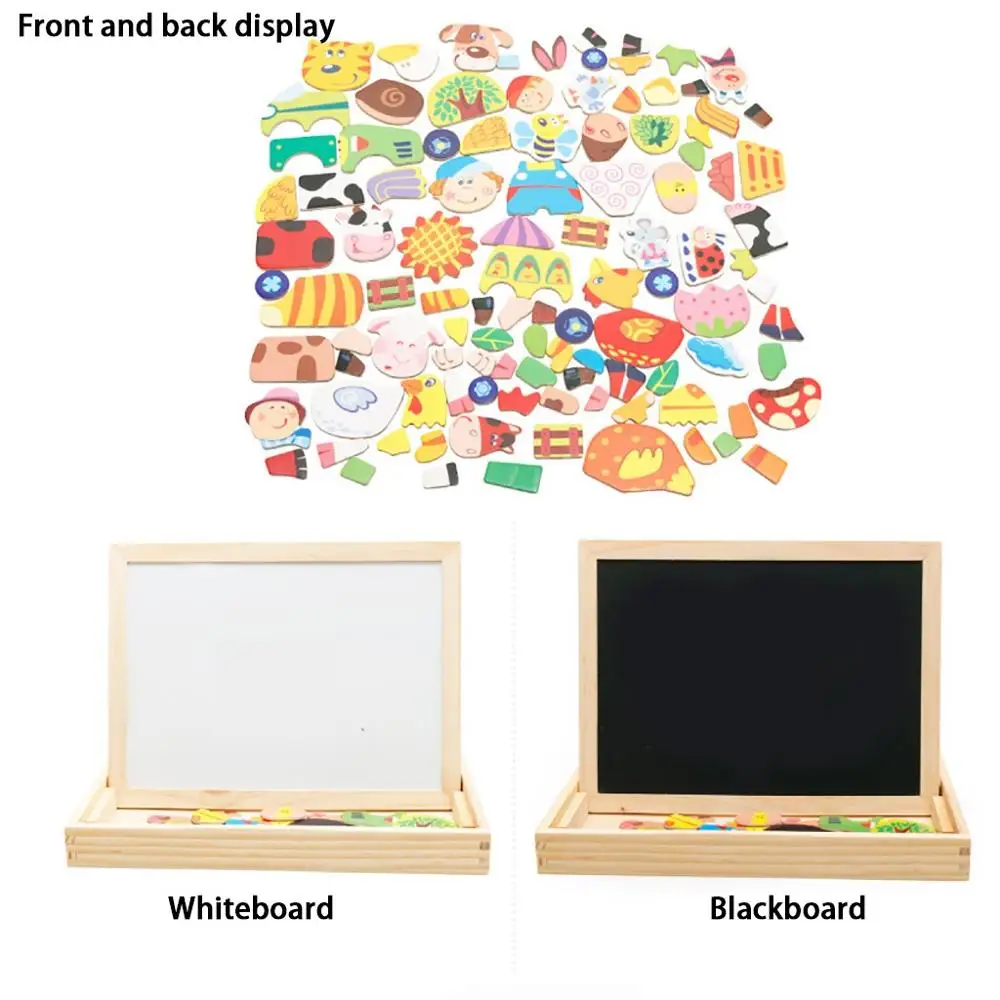 8 видов стилей деревянная Магнитная игра головоломка животные Тигр кролик доска