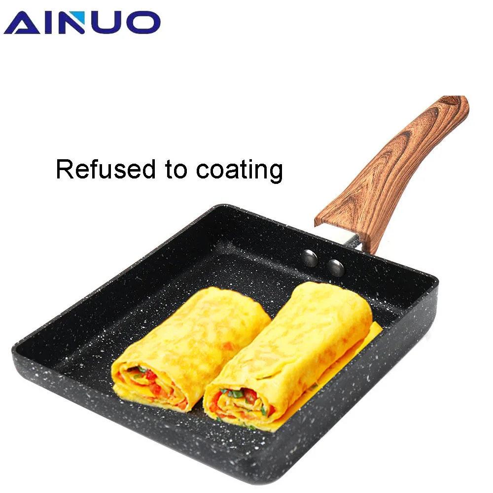 Сковорода с антипригарным покрытием без покрытия квадратный Яичница