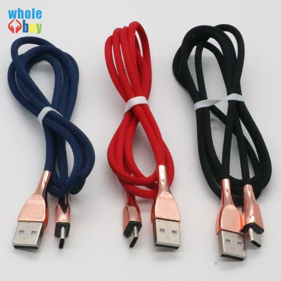 

Aluminum Alloy Fabric Nylon Braided 1m Micro USB Data Sync Charger Cable Accessory Type C USB Cable for IPhone 5 6 7 8 X 30pcs