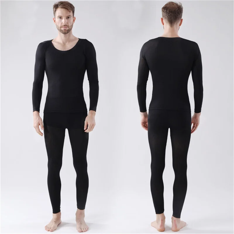 Мужское осенне-зимнее теплое длинное нижнее белье комплект домашнего бесшовного