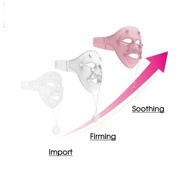 Goedkoop 3D Elektrische Ultrasone Siliconen Gezichtsmasker Apparaat Ems V Spa Gezicht Massager Anti Rimpel Magneet Ion Trillingen Machine