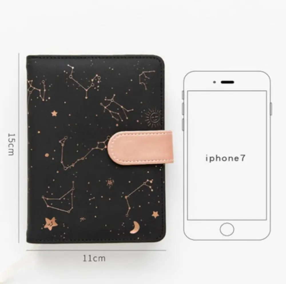 

Блокнот-планировщик на календарь с рисунком звездного неба, маленький дневник формата A6, планировщик на полгод, ежедневник без даты, ежедневник, Ежемесячный план, кожаный ежедневник