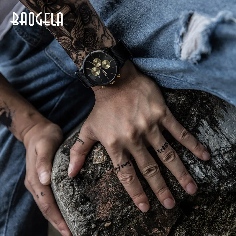 Часы мужские кварцевые с хронографом из нержавеющей стали|wristwatch brand|wristwatch mens