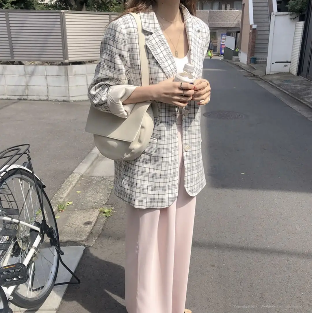 Весенние женские блейзеры тонкие однобортные пальто с длинным рукавом и