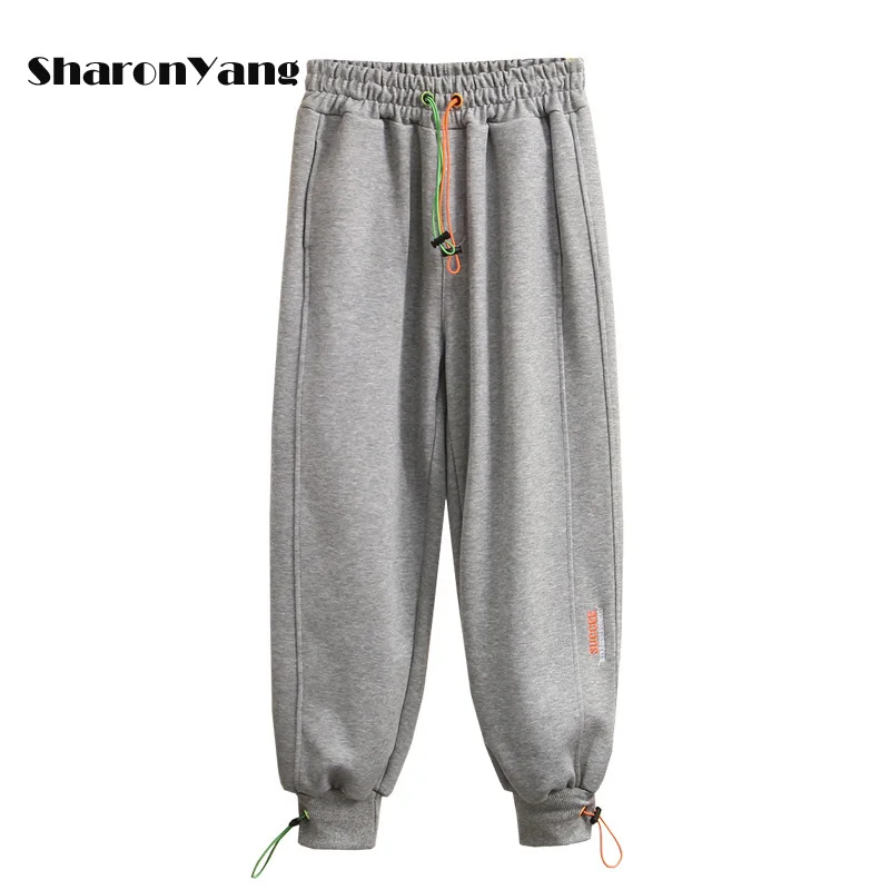 

Spring Autumn New Korean Style 100kg Casual Drawstring Sweatpants Women Baggy Elastic High Waist Sweat Pants Women Clothes