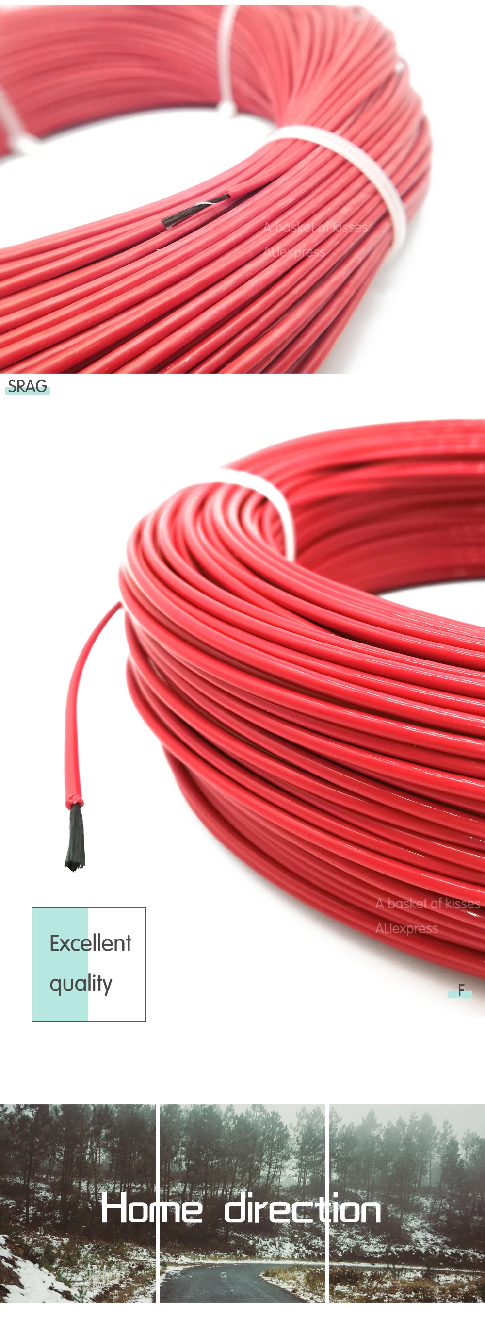 100 метров 133ohm 3k PTFE огнестойкий нагревательный кабель из углеродного волокна нагревательный провод DIY специальный нагревательный кабель для отопления