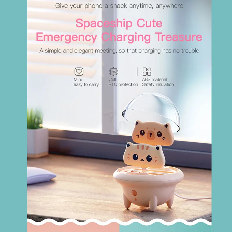 Мини Внешний аккумулятор с милым котом USB портативный внешний зарядное