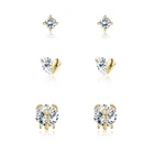 ZEMIOR Настоящее Стерлинговое Серебро 925 ювелирные изделия милый поросенок серьги в форме сердца из ослепительно CZ маленькие серьги-гвоздики в Форме Подарок на годовщину