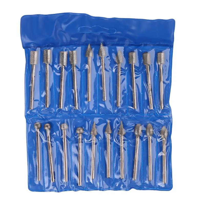 

35ED 20/pcs 6X3mm Diamond Rotary Tool Sintered Diamond Burs Abrasive Grinding Head Accessories Diamond Bits