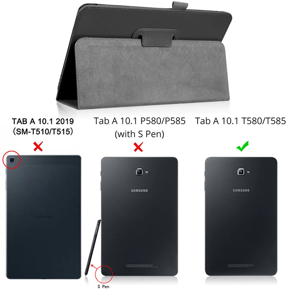 Чехол для samsung Galaxy Tab A A6 10,1 T580 T585 SM-T580 SM-T585 Магнитный чехол с откидной крышкой - Цвет: Black