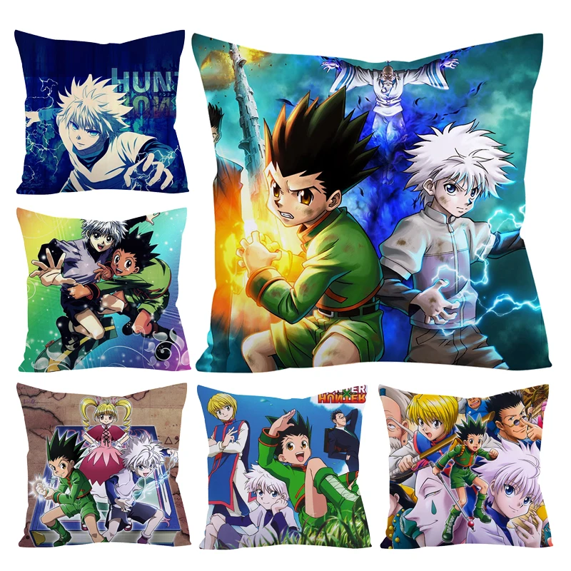 

Hunter X Hunter Pillow Cover Killua GON Hisoka Home Sofa Decorative Pillowcase Bedroom Cushion Cover Decorations No Insert 45cm