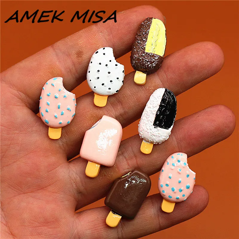 Novel Single Sale Cute Mini Shoe Charm Accessories Simulation Chocolate ice cream Shoe Decoration fit croc jibz Kid's X-mas Gift