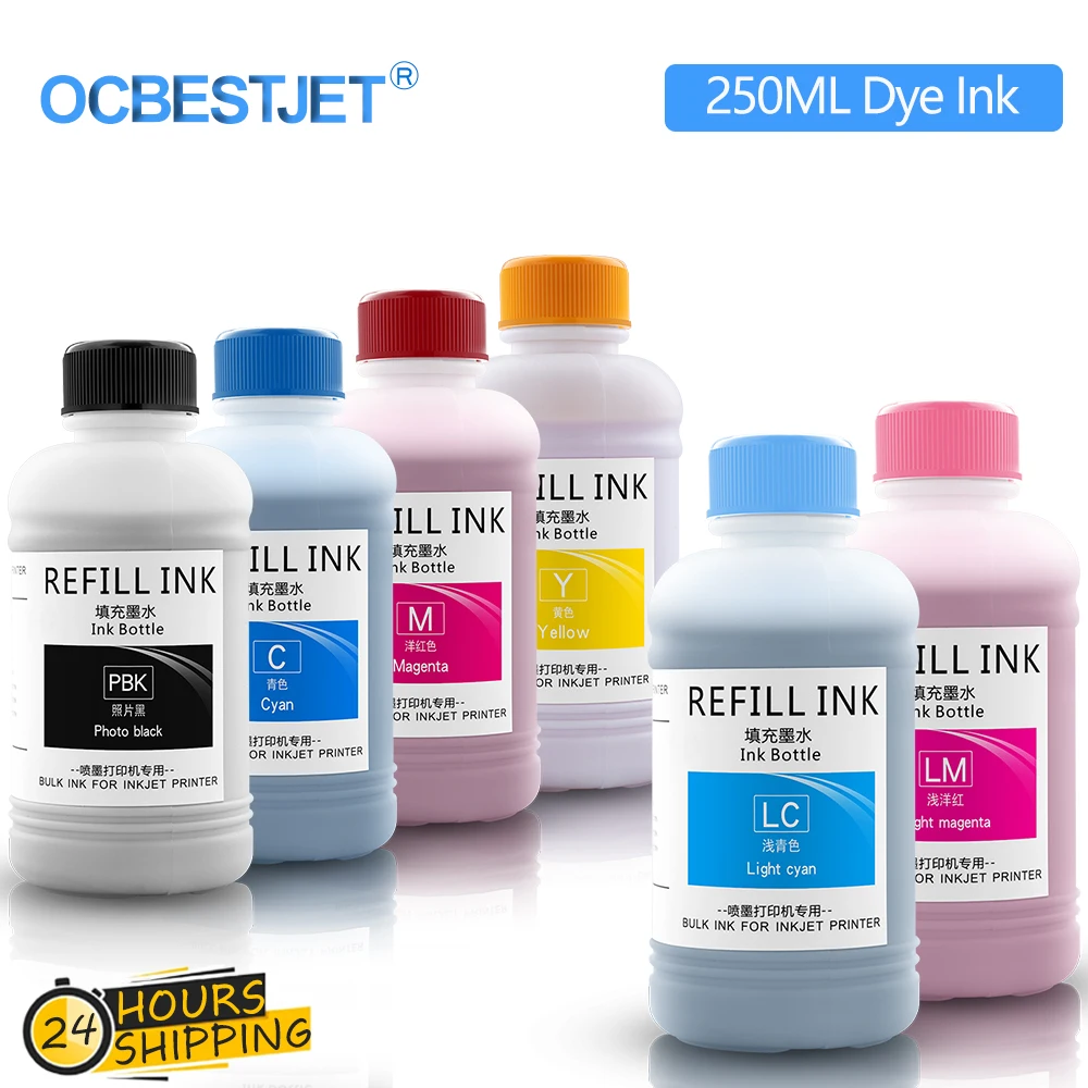 

250ML*6 Dye Ink For Epson D700 FUJI DX100 Inkjet Printer For T7821 T7822 T7823 T7824 T7825 T7826 Refillable Cartridge