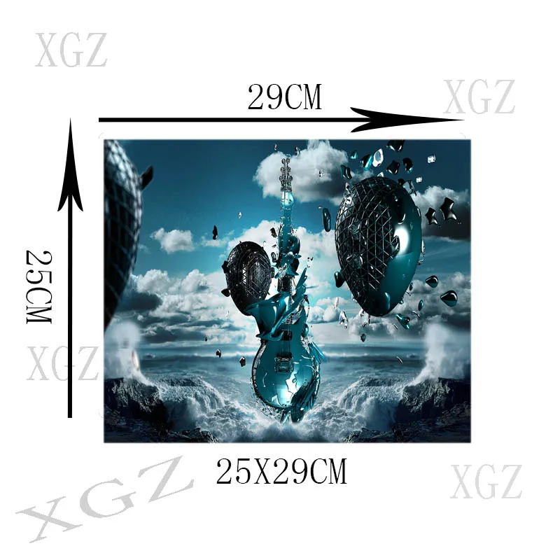 

XGZ Fantasy Star Guitar Large Mouse Mat Black Lock Edge Computer Desk Fabric Rubber Non-slip 40x90cm 60x30cm