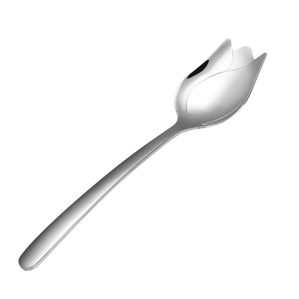 Две штуки нержавеющей стали Роза два-в-одном салат ложка вилка макароны домашний кухонный прибор (серебро).