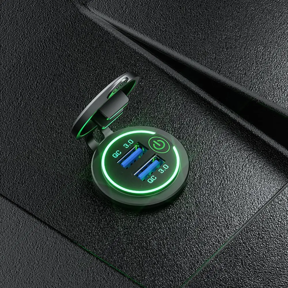 Автомобильное зарядное устройство с двумя USB-портами 12 В/24 В 3 0 светодиодов |