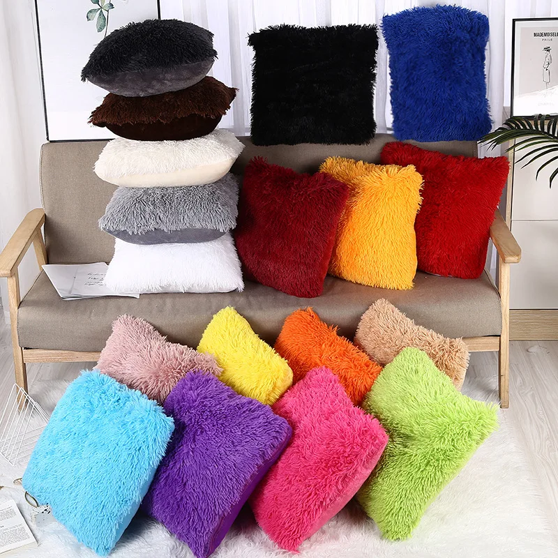 

Fur Plush Cushion Cover Living Room Decoration Home Pillow Case for Sofa Chair Hugs Pillowcase Ornamental Personalized Gift