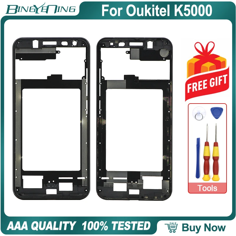 Высококачественная новая Оригинальная передняя рамка для Oukitel K5000, передняя крышка корпуса, чехол, запасные части для ремонта