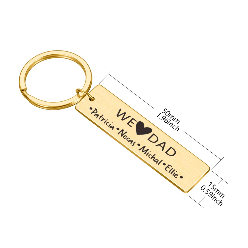 

Custom Name Keychain We Love Dad Keyring Fathers Day Gifts Birthday Present for Father From Daughter Son Keychain for Daddy