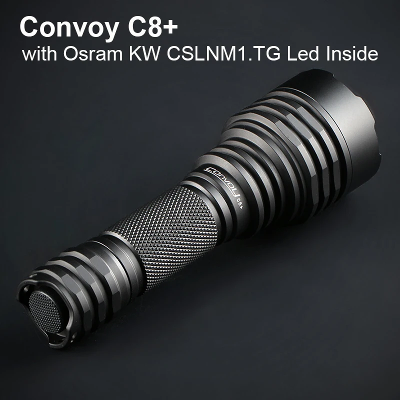 

Convoy C8 Plus with KW CSLNM1.TG 6500K Flashlight Linterna Led Desert tan / Black / Silver Portable Lighting 18650 Torch Latarka