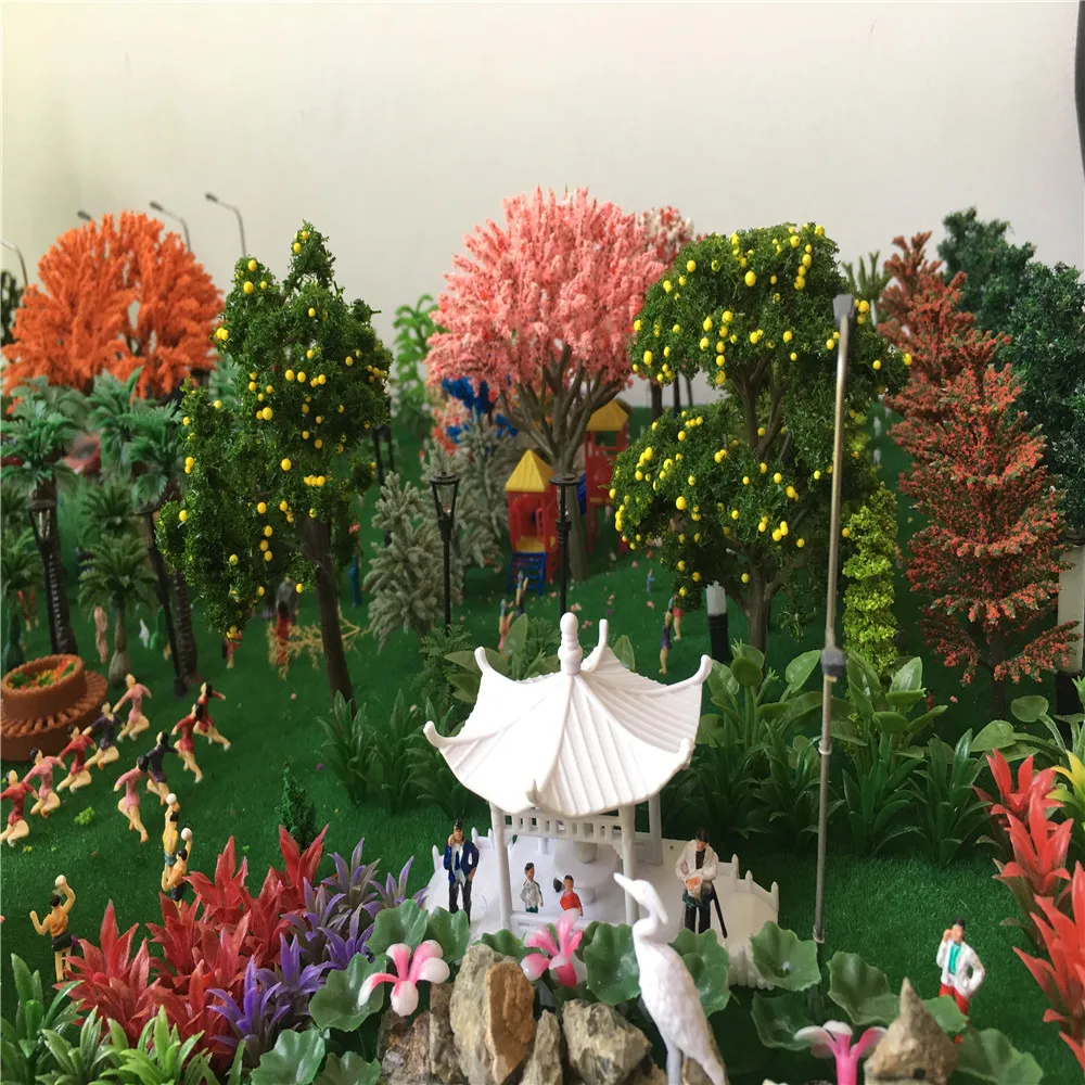 3 шт. миниатюрные пластиковые модели деревьев в масштабе 11 см | Игрушки и хобби