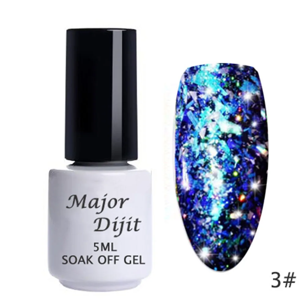 3 Galary Flake гель лак с блеском для ногтей алюминиевый хлопья гвоздь лак Galary Holo порошки лак для ногтей с блестками DIY маникюрная основа масло - Цвет: 3