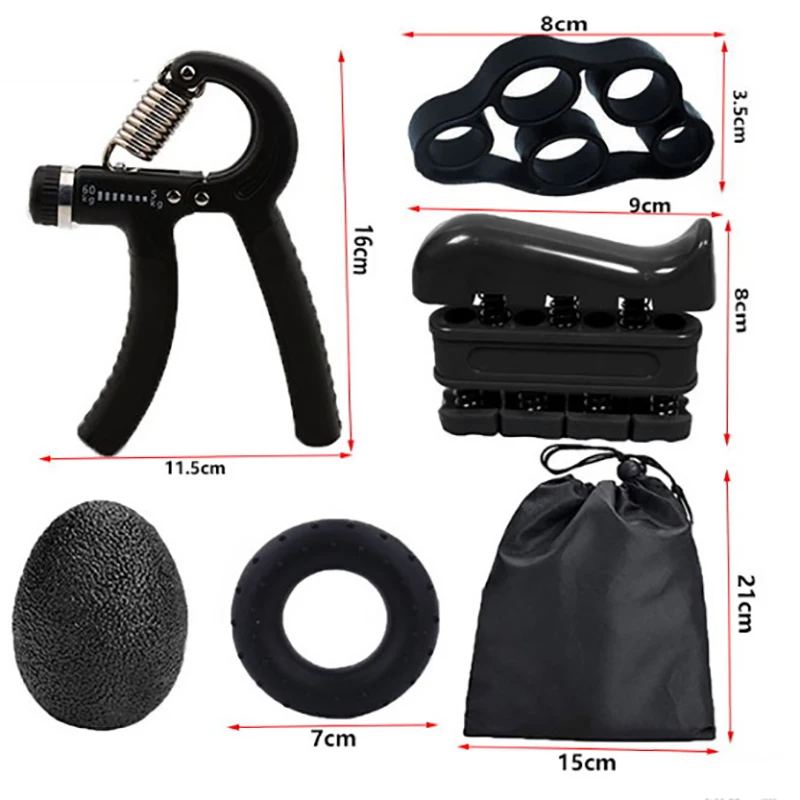 

6PC/Set Gym Fitness Adjustable Hand Grip Set Finger Forearm Strength Muscle Recovery Heavy Hand Gripper Exerciser Trainer